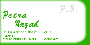 petra mazak business card